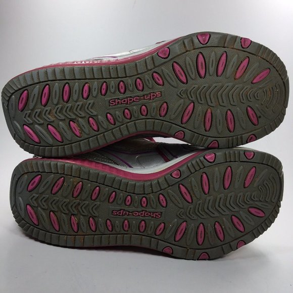 Skechers Shapeups Shoes Womens US 7 - Eu 37 Pink Silver Trainers Training Toning - Picture 6 of 10